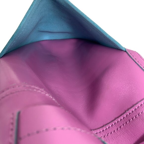 B Makowsky Purple Patent Leather Teal Suede Trim Tote Handbag Weekender Bag - Picture 10 of 14